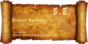 Bokse Bercel névjegykártya